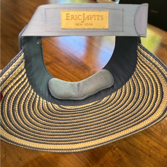 Eric Javits Blue and Tan Striped Visor - Picture 3 of 4